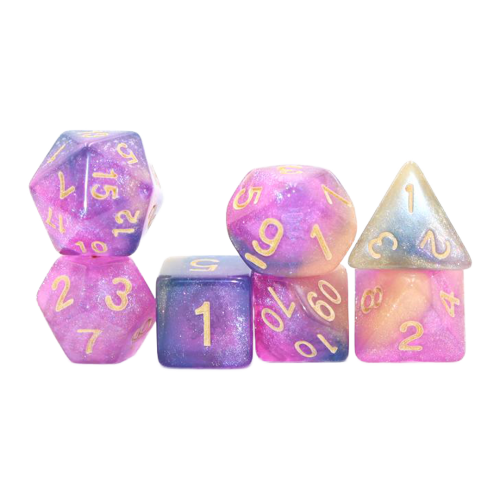 GALAXY DICE - WHITE PURPLE PINK